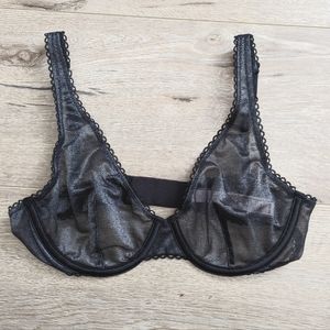 NWOT Metallic Sheer Unlined Underwire Bra